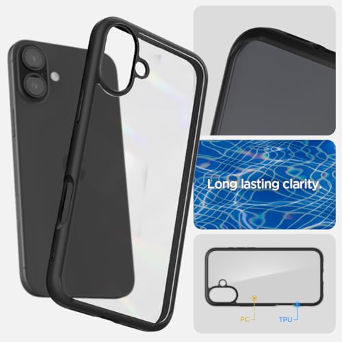 Image of Spigen for iPhone 16 Plus Case, Ultra Hybrid [No Magnet Ring][Anti-Yellowing] - Matte Black