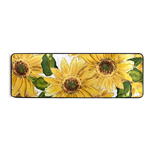Blooming Sunflowers Kitchen Rugs Non-Slip Soft Doormats Bath Carpet Floor Runner Area Rugs For Home Dining Living Room Bedroom 72" X 24" #TOP4