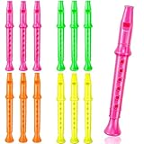Etmact 5.5 Inches Plastic Recorders - Pack of 12 - Mixed Color Plastic Flute Musical Instruments Toy for Kid Party Favors, Bag Stuffers Gift Musical Instrument Party Favor Bags Party Favors for Kids
