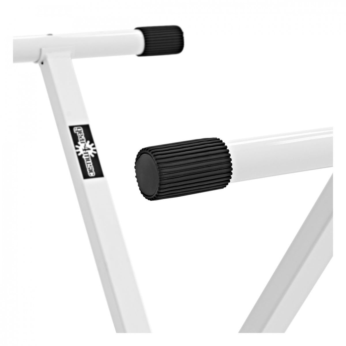 gear4music Ensemble support de clavier et tabouret blanc