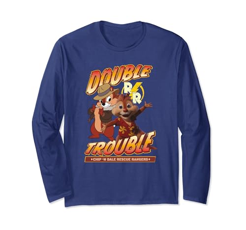 T-shirt Chip 'n' Dale Disney motif Double Trouble à manches longues en coton souple