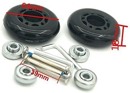 Maleta de equipaje negra de 2.520 x 0.709 in  ruedas de repuesto para patines en línea para exteriores con rodamientos ABEC 608zz