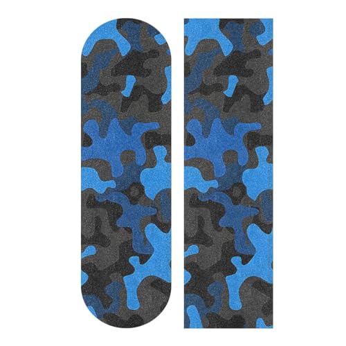 Deck sand paper 9" x 33" avec grip de planche de skateboard bleu camouflage