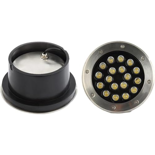 EDXTNKQC Faretti Incasso Da Esterno, Luci Subacquee Per Piscina AC110-230V, Luci Subacquee Rotonde In Acciaio Inossidabile Interrate, Luci per fontane da cortile in acciaio colorato(Cold White,3W)