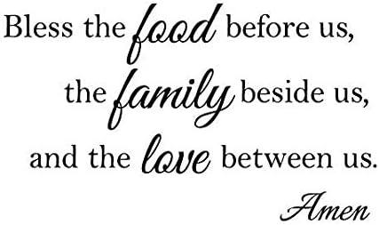 Newclew Bless The Food Before us, The Family Beside us, and The Love Between us, Amen. Thanks Inspiration Empowerment Wall Art Sayings Sticker Décor Decal (40''W x 22''H)