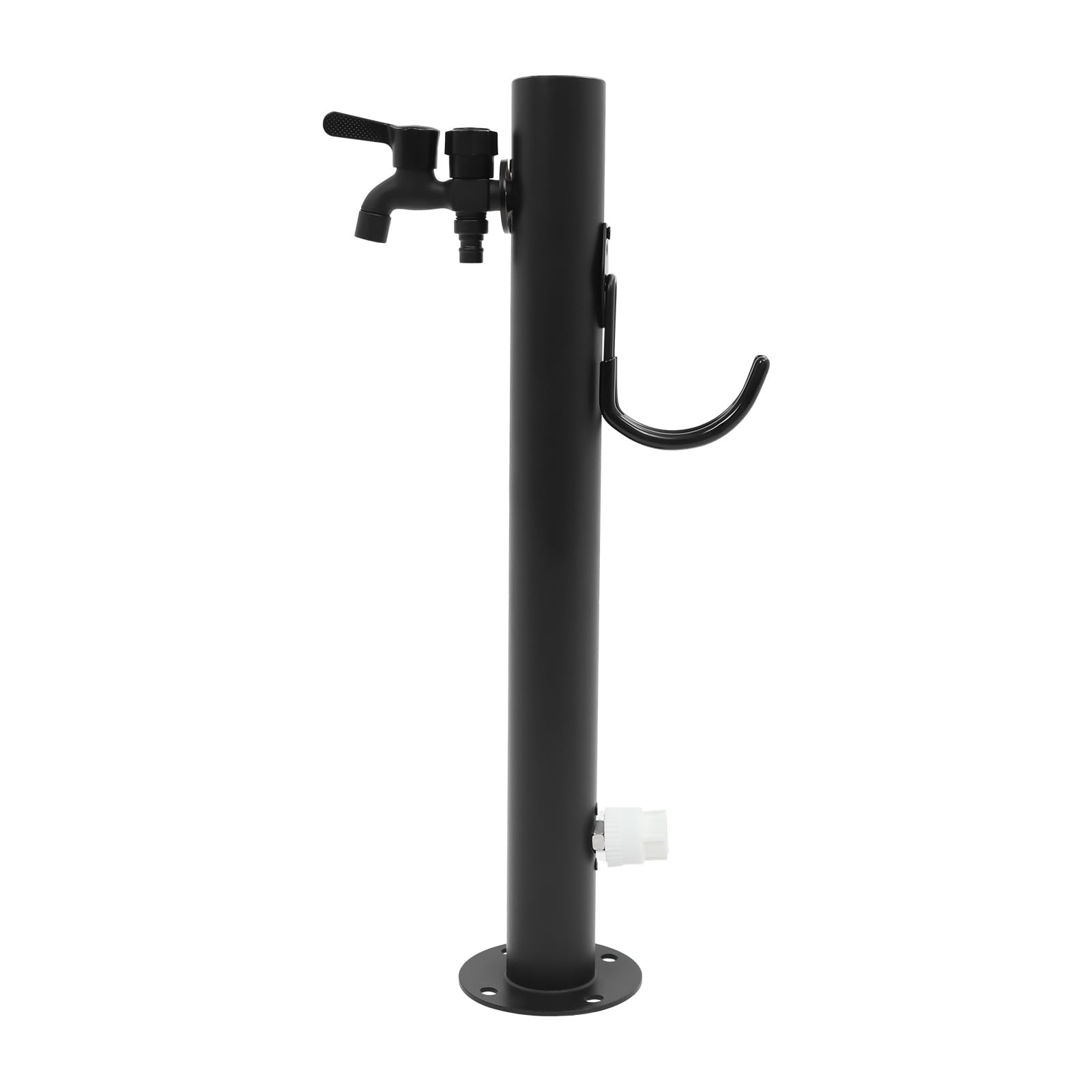 Colonna d'acqua da giardino, in acciaio inox, rotonda, con 2 uscite, DN15, per il monitoraggio del giardino, lavaggio auto, lavaggio a mano, bagno per animali domestici