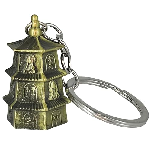 Image of OTTAVO Guardian Bell Keychain, Oxidized Copper, Tibetan Style, 5 cm Height, Good Luck Charm
