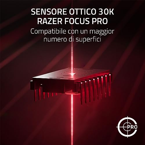 DeathAdder V3 Pro - Mouse leggero per E-Sport Ergonomico Wireless (Design Leggero da 63 grammi, Sensore Ottico Focus Pro 30K, Interruttori del Mouse Gen-3, Wireless HyperSpeed) Faker edizione - Mouse gaming - Immagine 5