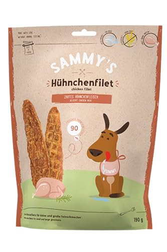 Sammy´s Hühnchenfilet | Zarter Snack für Hunde mit viel frischem Fleisch | Schonend luftgetrocknet | 6 x 190 g