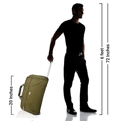 Image of Timus Club Mumbai 55CM /20 inch Cabin Miltary Green 2 Wheel Duffle Trolley Travel Bag /Best Duffle for Men /Soft Sided Luggage /Light Weight Bags /Duffle Bags for Women /Best Waterproof Duffle Bag