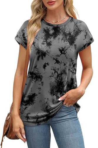 Image of Alaroo Womens Summer Tops Short Sleeve Shirts Crew Neck Cute Trendy Tunic Blouses (S-3XL)