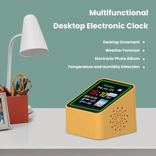 diymore WiFi Digital Alarm Clock with Temperature,Sunrise Alarm Clocks Humidity Weather Clockdigital Clock Small Weather Display,10 Themes for Seniors,Desktop,Office,Students USB Port - Image 2