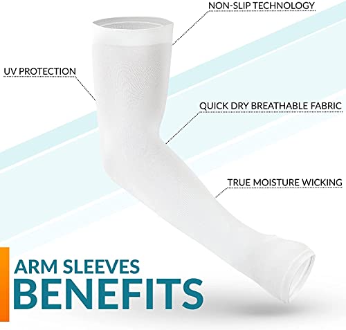 Image of MIZUNA Sun Protection Arm Sleeves Hand gloves For Men & Women,Thumb Holes UPF 50 Arm Cover for Biking,Cricket,Cycling, Golf, Outdoor Sports