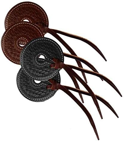Basket Tooled Leather Bit Guards