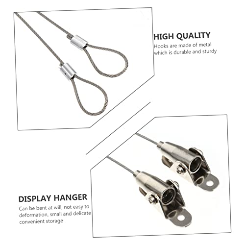 Image of 2Pcs Adjustable Picture Hanging Wire Kit with Hooks Heavy Duty Display Hanger for Paintings Photos Mirrors Rope