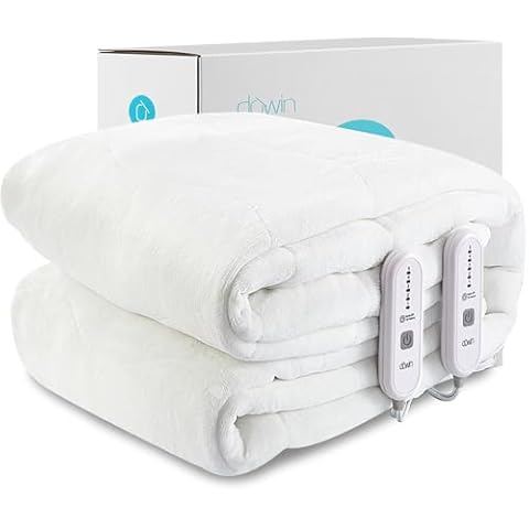 Heated Mattress Pad Queen Size - Coral Fleece Electric Mattress Warmer Dual Control with 5 Heat Settings,10Hrs Auto Off Timer Heating Mattress Cover,ETL Certified, Machine Washable,White Cover
