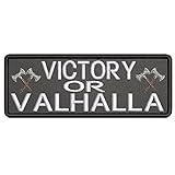 Victory or Valhalla Axes Crest Logo Embroidered Patch Iron-On/Sew-On Funny Humor Sarcastic Sayings...