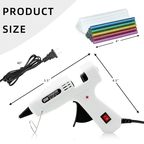Liumai Hot Melt Gun Kit with 30Pcs Glue Sticks, Hot Glue Gun Mini for Crafts with On/Off Switch for School DIY, Crafts - Image 3