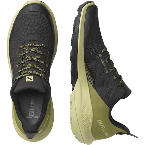 Salomon Tênis de escalada masculino Outpulse, Preto/verde alho-porquinho/vermelho papoula, 10