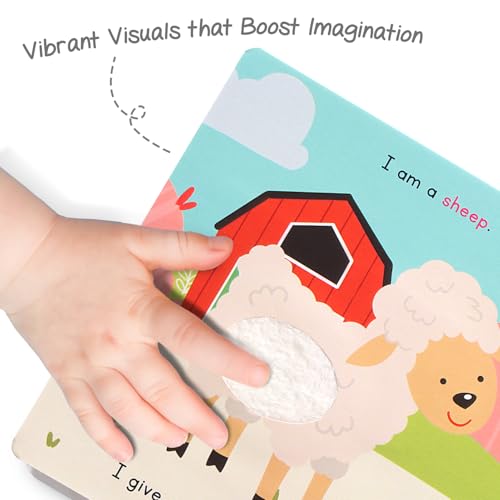Image of Intellibaby Premium Touch N' Feel Farm Animals Story Board Book for Kids, Sensory Learning With Soft Texture & Vibrant Images, Tactile Skill ... for 2+ Years Boys & Girls, Birthday Gift