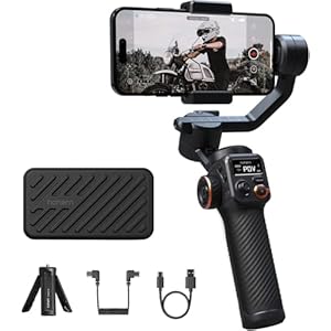 Hohem iSteady M6 Gimbal Stabilizer for Smartphone, 3-Axis Cell Phone Gimbal Built-in OLED Display 400g Payload Reverse Charging Android and iPhone Gimbal with Inception Motion Timelapse