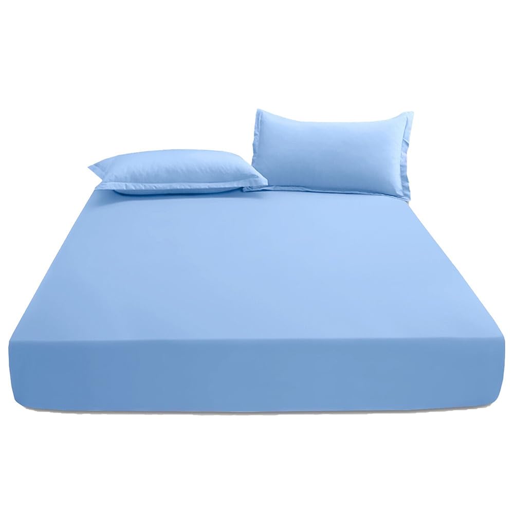 CreationsMart Spannbettlaken Aus ägyptischer Baumwolle – 25 Cm Tief, Einzelbett, Blaugrün