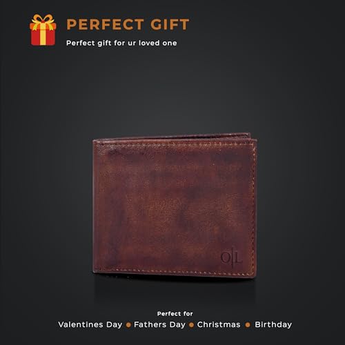 Image of Oak Leathers Leather Wallet for Men - RFID Bifold Wallets with 9 Credit Cards 1 ID Window Slim Minimalist Front Pocket Gift For Men