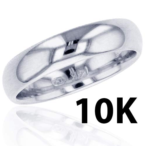 Image of DECADENCE 10K or 14K Yellow & White Gold 4mm Polished Plain Wedding Band, Size 4-14
