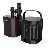 Karaoke Machine, Portable Bluetooth Speaker with Hidden 2 Wireless Microphones, Simple Fashion Karaoke Microphone with PA System Supports USB/TF/AUX for Outdoors Home Karaoke Parties Meetings Indoors