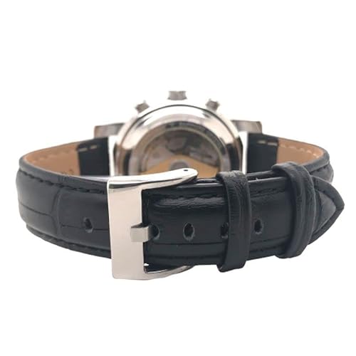 Diloy Bracelet montre cuir motif alligator sport 368 Noir 28mm – vue 6
