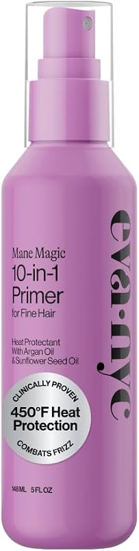 Spray Primer Capilar EVA·NYC com Óleo de Semente de Girassol e Óleo de Argan, Névoa Fina, Fragrância de Baunilha Quente, 150 mL