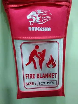 KAVEESHA Fire Blanket (1 x 2 m) Survival Fiberglass, Flame Retardant, Protection Fire Blanket Shelter Safety Cover for The Kitchen, Fireplace, Grill, Car, Camping, (Size-1 x 2 m) Pack of 2