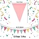 LUBOXIN Wimpelkette Outdoor 5 Stück Wimpelgirlande, 20M 60 Flaggen Leinenimitat Wimpelkette Outdoor Wetterfest Stoff für Geburtstag Party Faschingsdeko Hochzeit Dekoration und Festival Dekoration