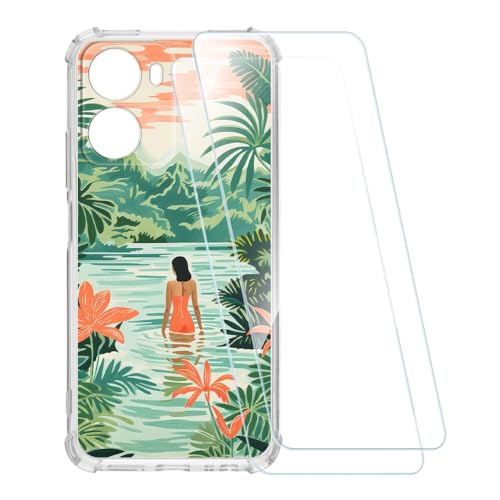 ESACMOT �v�����g�P�[�X + 2�������K���X�t�B���� Xiaomi Redmi R70m 5G �Ƃ̌݊�������, �Ռ��z���\�t�g�J�o�[ HD�N���A (�j������)