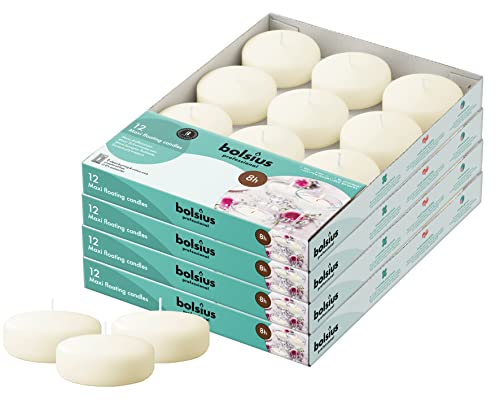 Bougies flottantes non parfumées ivoire Bolsius pour éliminer les odeurs et la fumée