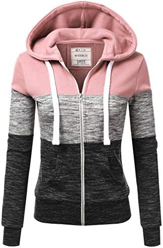 DOUBLJU Lightweight Thin Zip-Up Hoodie Jacket for Women Girls Kids with Plus Size
