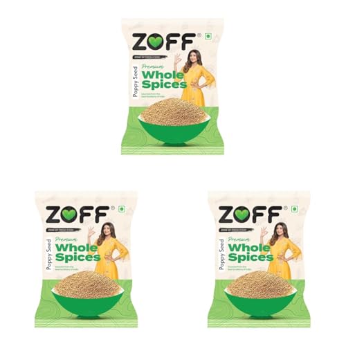 Image of Zoff 100% Pure & Natural poppy seeds 100 gm (Posto) - Rich Nutty Flavor - Nutrient-Rich Superfood - Ideal for Cooking, Baking & Traditional Recipes - Hygienically Packed (Pack of 3)