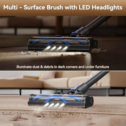 Image of DREAME J30-W Cordless Vacuum Cleaner with LED Headlights, 450W Powerful Suction, 60Min Runtimes, Detachable Battery, One-Touch Emptying, Stick Vacuum Cleaner for Pet Hair, Carpet & Hard Floor