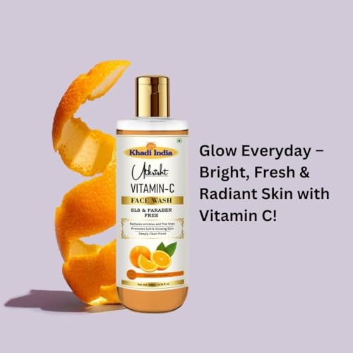 Image of Khadi Vitamin C Face Wash 200ml | For Glowing & Brightening Skin | Herbal & Natural | Deep Cleansing & Pore Purifying | SLS & Paraben Free | for All Skin Types | Face Wash For Women & Men