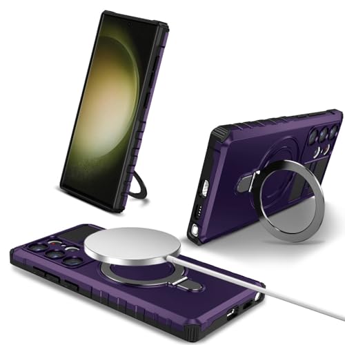 Coque Samsung S22 violette avec anneau support magnétique ENILSA
