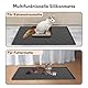 Garoopion Katzenklo Matte, 86x56cm Silikon Katzenstreu Matte Groß, wasserdichte Katzenmatte Katzenklo Unterleger, Katzenstreumatte, Leicht zu Reinigen, Schwarz
