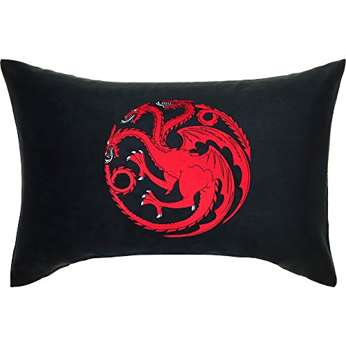 EXPRESS-STICKEREI Coussin décoratif avec Motif de la Maison Targaryen | Coussin de décoration pour Le Salon avec Rembourrage, Cadeau pour Les Fans de Game of...
