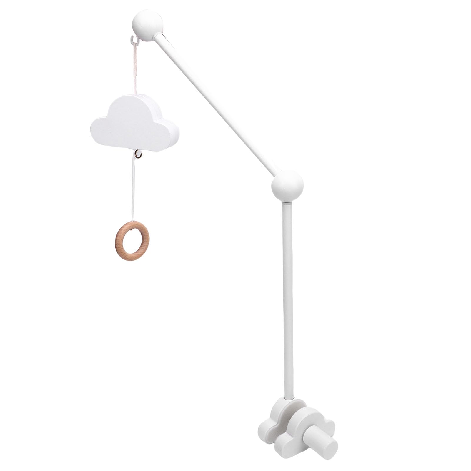 ZJchao Baby Mobile Arm Rotating Beech Wooden Mobile Stand Hanger with Music Box Non Slip for Nursery Decor