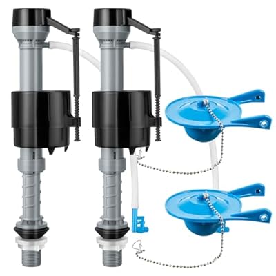 Saillong 2 Set Toilet Fill Valve and 3 Inch Flapper, Universal Toilet Float Replacement Kit with Flapper, High Performance Toilet Tank Replacement Kit