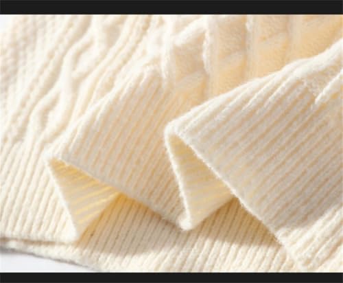 Men's High Neck Thickened Warm Sweater/Winter Solid Fit Straight Tube Twist Knit Pullover2
