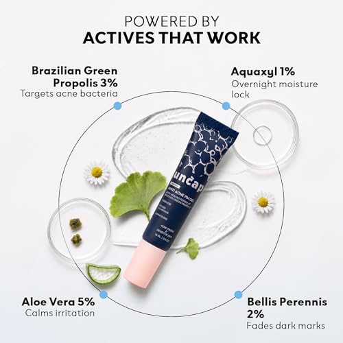 Image of Anti-Acne PM Gel for Face, Night Gel for Pimples with Green Propolis, Helps Reduce Active Acne & Inflammation, Hydrates Skin, For Men, Women & Teenagers, Sensitive Skin,(15ml)