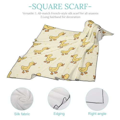 Animal Duck Pattern Scarf For Women Silk Head Scarf Square Hair Scarves Shawls Hair Wraps Bandana Neckerchief Decor for Adult 27 * 27 Inches4