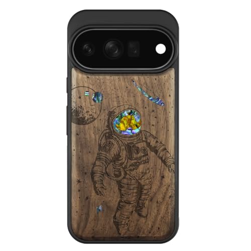 Coque Pixel 11 Pro Vagabond Cosmique, étui bois magnétique pour le quotidien
