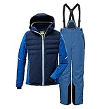 Killtec Jungen Skianzug mit 10.000 mm Wassersäule Größe 152 aus Skijacke KSW 68 BYS SKI JCKT dunkel Navy und Skihose KSW 79 Royal Blau