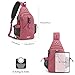G4Free Canvas Sling Bag Crossbody Backpack with USB Charging Port & RFID Blocking, Hiking Daypack Chest Bag for Women Men(Pink)